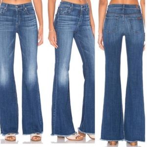 7FAM Ginger Raw Hem Flare Jeans